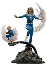 Statuette en résine de la Femme Invisible et Franklin des 4 Fantastiques par Iron Studios