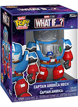 Figurine Funko Pop Bitty Bots: Marvel What If? de Captain America Mech avec Captain America