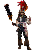 Figurine articulée du chef Pelegostos Jack Sparrow dans les Pirates des Caraïbes : Le Coffre du Mort par Hot Toys