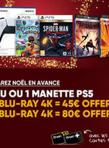 Jusqu’à 80€ offerts en CC pour l’achat d’une manette ou jeux PS5 et des blu-ray 4K