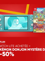 Le pack Nintendo Switch Lite + Pokemon Donjon Mystère + la Box goodies est en promo
