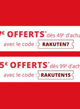 7€ de réduction à partir de 49€ d’achat sur Rakuten