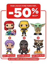 -50% sur la 2ème figurine Funko Pop achetés sur Micromania
