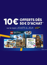 10€ offerts dès 50€ d’achat sur les jeux jouets sur la Fnac