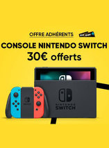 30€ offerts en CC sur la Switch pour les adhérents Fnac