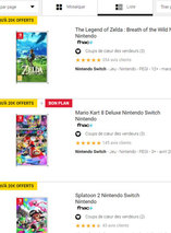 10€ ou 20€ offerts en bon d’achat pour 2 ou 3 jeux Nintendo Switch