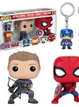 Captain America: Civil War Pack de 4 Figurines et Porte-clés Funko Pop!