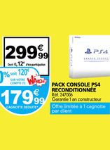 PS4 reconditionnée à 180€ en magasin Auchan