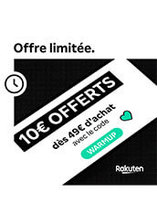 10€ de réduction immédiate dès 49€ d'achat sur Rakuten