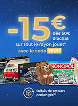 15€ de réduction sur le rayon jouet sur Cdiscount 