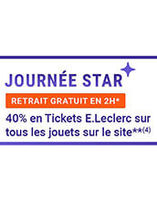 40% offerts en ticket Leclerc sur tous les jouets du site