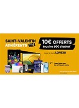 10€ offerts tous les 60€ d'achats sur la Fnac