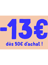 13€ de réduction dès 50€ d'achat sur Cdiscount