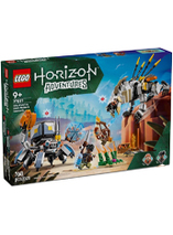 Le LEGO Horizon avec les figurines d'Aloy et Varl contre un Testudien et Dents de scie est en promo