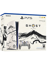 La console PS5 Slim en édition limitée noir et blanc Ghost of Yōtei avec lecteur de disque est en promo