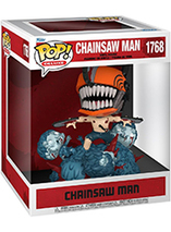 La figurine Funko Pop Deluxe de Chainsaw Man avec une horde de zombie en promo